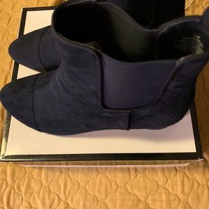 Navy Blue Suede Ankle boots